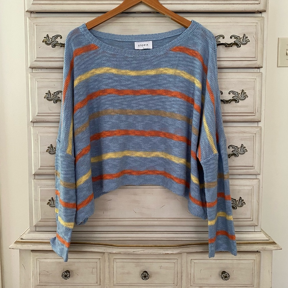 Vici Blue Stripes Knit Sweater
